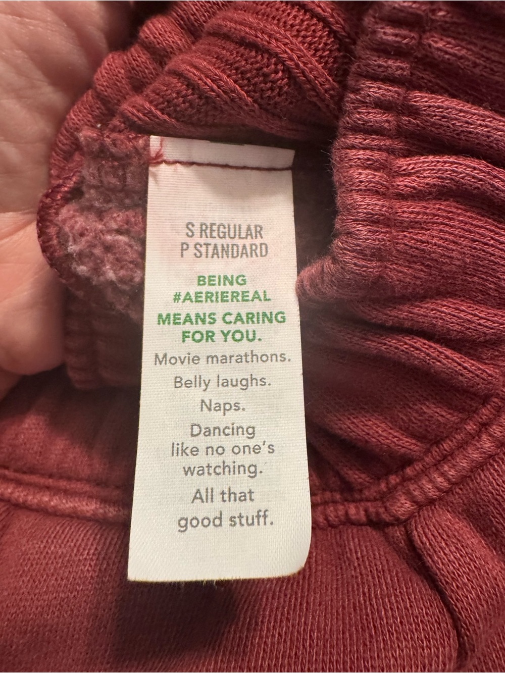 aerie Brick Red Women's Rib-Panel Jogger Pants - Picture 4 of 5